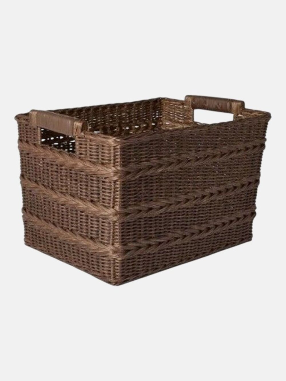 Rectangle Rattan Decorative Basket Dark Brown - Threshold Studio McGee, Target